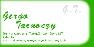 gergo tarnoczy business card